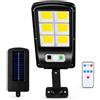 MAGIC SELECT Lampione Solare da Esterno 120 LED con Sensore di Movimento PIR, Faro Solare IP65 Impermeabile con Telecomando, 3 Modalità, Staffa Regolabile per Giardino, Cortile, Garage e Ingresso