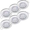 Oktaplex lighting Sedan Set di 6 faretti a incasso a LED - con modulo LED da 4,8 W 3000K 230V 380lm bianco caldo 110° - Spot cromo, misura del foro 60-70 mm