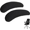 LONGHAO 2 pcs Copribraccioli per Sedia da Ufficio Copri Braccioli per Sedie Copertura Bracciolo Copribraccioli per Sedia da Ufficio Rimovibile (Nero 2)