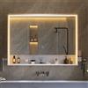 mojiasion Specchio Bagno Contenitore 100Lx78Hx18P cm - Luce LED Incassata su 3 Lati, Design a 360° per Visione Totale, Touch 3 Luci, Prese, Porta Asciugacapelli e Asciugamani
