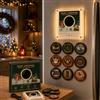 Generic Christmas Vinyl Player Fridge Record NFC Magnetic Music Box Set,LED Acrylic | Mini Magnetic Music Box Refrigerator Jingle Magnet,9 Programmable Discs 128MB Built In Storage Personalized Audio