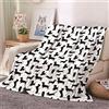 FANSU 3D Coperta Plaid in Pile di Flanella, Microfibra Morbido Durevole e Caldo Peluche Matrimoniale Coperte Copriletti per Letto Divano Soggiorno (Bassotto,100x150cm)