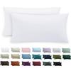 Tifschlaf Set di 2 federe per cuscino 40 x 80 - Federa per cuscino 40x80 Bianca con chiusura lampo in microfibra morbida, 40x80cm Pillow Case