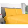 EVERGREENWEB MATERASSI & BEDS EVERGREENWEB - Federe Cuscini Letto Matrimoniale 50x80 cm, Set di 2 copricuscini in Puro Cotone con patella interna, Anallergico, lavabile in lavatrice - Giallo