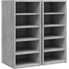vidaXL Scarpiere 2 pz Grigio Cemento 31,5x35x70 cm in Truciolato