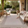 Paco Home Tappeto Per Esterno Da Balcone Terrazza Tappeto Cucina Moderno Boho Etnico, Dimensione:120x160 cm, Colore:Beige 7