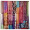 Generic EthinicCraftHub® 1 paio di tende indiane vintage misto seta sari multicolore (colore assortito), fatto a mano, patchwork, tende per la decorazione della casa