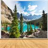 Wycian Arazzo da parete con montagne, natura, paesaggio, lago, XXL, telo da parete in tessuto lavabile, paesaggio primaverile, 350 x 256 cm