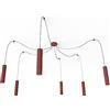 L+ Lampadario soggiorno a sospensione decentrato, in metallo, Lampadario cucina moderno, camera da letto, attacco per lampadina E27 (Rosso Cowhide - Ral 19-1533 Tcx)