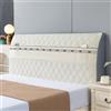 Hearda Copri Testata Letto Matrimoniale/Singolo, Fodera per Testiera Letto Elasticizzata con Tasche Copri Testiera Letto all-Inclusive per Testiera Camera da Letto (Beige,150cm)