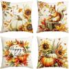 Artoid Mode Set da 4 Federe Cuscini Autunnali Scoiattolo Zucche 40x40cm | Stagionali Foglie d'Acero Girasoli Fall Decorazioni per Divano Salotto