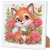 Arttoplus Kit per Pittura con Diamanti per Bambini Ragazzi e Ragazze con Cornice Volpe, Pittura con Diamanti per Bambini dai 4 5 6 8 10 Anni Volpe, Set di Pittura con Diamanti 5D di Animali per Regalo