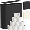 Lifewit Contenitore Carta Igienica con Coperchio, Cesto Porta Carta Igienica per Scorta, Organizer Bagno in Tessuto per Rotoli e Asciugamani, Scatola Portaoggetti Salvaspazio, 30L, Nero