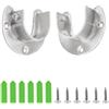 CEEYSEE 2 Pezzi Supporto per Asta Armadio 32mm Supporto per Flangia a Forma di U In Acciaio Inox Bastone Armadio Appendiabiti Staffa Con Viti Flange di Base per Palo per Guardaroba, Tende (FLZ-U/32mm)