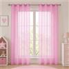OTHERWISETRIVIAL Tende Velate in Poliestere 100%, con Occhielli 140x280cm, Set da 2 Pezzi (Rosa Baby 140x280cm)