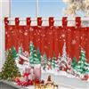 Alishomtll Tenda a pannello natalizia, romantica, da bistrò, con passanti, per cucina, cameretta dei bambini, 45 x 120 cm (neve bianca rossa)