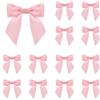 QUARKZMAN 30Pz Pre-Annodati Mini Fiocco di Nastro 4.5 Fascette Twist Fiocchetti Regalo Raso Multicolori Piccoli per Artigianato Caramelle Decorazioni Natalizi Feste Sacchetti, Rosa Intenso