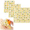 Yosugar Set di 3 panni di cera d'api biologici, ecologici, riutilizzabili, 3 misure (18 x 20 cm, 25 x 28 cm, 33 x 36 cm) (limone)