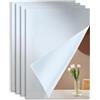 Wenrescry Specchio Adesivo da Parete A4, Set di 4 Pezzi - Specchio Acrilico Infrangibile, Decorativo, Resistente all'Umidità, Antimuffa, per Bagno, Soggiorno e Camera
