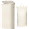 Lifewit Cesto Portabiancheria, Cesta Panni Sporchi con coperchio, Laundry Basket con Plastica Manici, Porta Biancheria Sporca per Bagno, Lavanderia, Camera da Letto, 75 L, Bianco