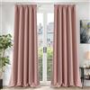TOPICK Tende Oscuranti per Interni 2 Pezzi L 140 x A 260cm Rosa | Curtains Oscurante Tende per Soggiorno e Camera da Letto Termiche Isolanti Anti-Rumore con Fettuccia Moderne