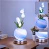 CECOMBINE Lampada da Tavolo Tulip CECOMBINE, Regolabile in Continuo, 3 Colori, Ricaricabile USB, Illuminazione Atmosferica da Tavolo Senza Fili, Decorazione per Feste e Casa, Regalo Romantico per Ragazze
