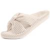 Litfun Pantofole ortopediche con supporto per arco plantare da donna, comode, con punta aperta, per interni, in velluto a coste, con fiocco incrociato, scarpe da camera da letto per fascite plantare