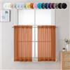 Chyhomenyc Tende trasparenti arancioni, lunghezza 91,4 cm, 2 pannelli, in voile con tasca per bastone, con tasca per bastone, per bagno, soggiorno, casa colonica, piccole finestre, 106 x 91 cm
