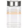 THUN - Barattolo in vetro con tappo in acciaio Pure Elegance - 1000ml 9x9x18,5H cm - -Vetro borosilicato -PP -ABS -Silicone
