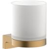 hansgrohe AddStoris S - Portaspazzolino, portaspazzolini da parete, bicchiere porta spazzolino, fissaggio nascosto, accessori bagno, bronzo spazzolato, 41769140