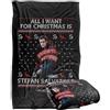LOGOVISION The Vampire Diaries All I Want For Christmas Is Stefan Salvatore Coperta super morbida al tatto setoso - 91 x 147 cm