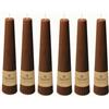 Spaas 6 Candele Obelisk Inodore e Scanalata, 47/250mm, ± 25 Ore, Marrone