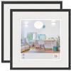 walther design New Lifestyle KV313BD - Cornice portafoto in plastica, 13 x 13 cm, confezione da 2 pezzi, colore: nero