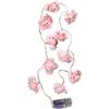 Flair Flower Catena di Rose a LED con 10 Fiori, in plastica, Rosa, 100 x 6 x 6 cm