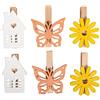 Rayher Mollette legno fiore casa farfalla, 2,5x3,5cm, assortito, bus.blis. 6pz, 46682000