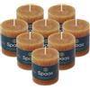 Spaas 8x Candela pilastro in stile rustico 70/70 mm 25 ore, cognac