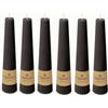 Spaas 6 Candele Obelisk Inodore e Scanalata, 47/250mm, ± 25 Ore, Nero