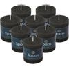 Spaas 8x Candela pilastro in stile rustico 70/70 mm 25 ore, nero