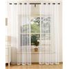 Gardinenbox Struttura della rete per tende con occhielli tenda per tenda decorativa trasparente monocromatica 2 pezzi 245x140 bianco, 203522, poliestere, 245 cm x 140 cm, 2 unità
