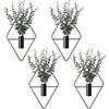 Jexine 4 fioriere da appendere a forma di diamante da appendere a forma di diamante, con piante artificiali, decorazione geometrica da parete, vaso da appendere in metallo, supporto per piante da