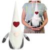com-four® Gnomo di Natale Fermaporta 40 cm, 1,4 kg, Motivo Cuore | Figura con cappello in tessuto, barba e cuore per porta, mensola, davanzale, ufficio e vetrina