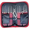 YQLEISHI Set di 17 grimaldelli e custodia con cerniera con custodia in pelle per lockpicking, estrattore per fabbri principianti e professionisti