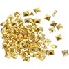 QUARKZMAN 100 Set Rivetti a Piramide Quadrata 6mm Tonalità oro | Rivetti a Vite in Pelle, Borchie Tubolari Metallici a Punta, per Abbigliamento Cinture Borse Scarpe Stile Punk Rock