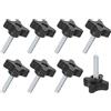 M METERXITY 8-Pz Manopole a Stella Serraggio Sostituzione 32mm Nero | Vite Serraggio a Mano M6x30mm Filettatura Maschio, per Macchinari/Elettronica/Mobili/Base Ombrello, Maniglia Macchina