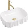 Rea - Lavabo da appoggio Atria Curvato - Ceramiche Sanitarie - Bianco - 50 x 40 x 1,4 cm