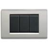 AVE Placca Ave In Metallo 45P93Nc Zama 45 3 Moduli Nichel