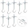 Wisebom 8 PCS Crochets De Plafond, Boulon Ailes Crochet, Crochet de Fixation au Plafond en Acier au Carbone, Crochet pour Plafond à Ressort à Ailettes, pour Plafond Plantes Mur Maison (M4*90mm)