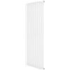 Monster Shop Radiatore Ovale a Colonna Singola 1600 x 600 mm Verticale Design Moderno Acciaio al Carbonio Riscaldamento Centrale Bianco con Kit Fissaggio e Spazzola