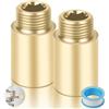 YFLeomry Prolunga per rubinetto, 1/2, 40 mm, in ottone, 2 pezzi | Prolunga per collegamento dell'acqua, raccordo filettato per riscaldamento acqua potabile