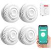 QXMH Rilevatore di fumi Smart, allarme antincendio, allarme fumi con sensore fotoelettrico avanzato, monitoraggio remoto dell'allarme antincendio tramite app con batteria della durata di 10 anni,85 dB.3PCS